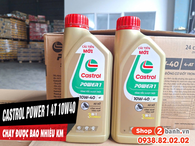 Nhớt castrol power 1 4t 10w40 chạy được bao nhiêu km thì mới thay - 1