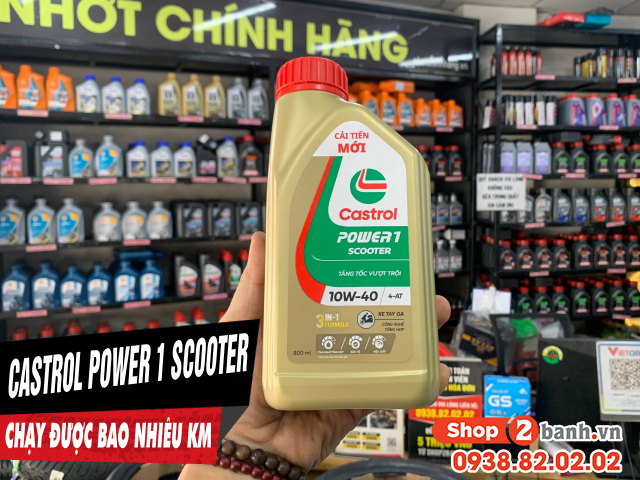 Nhớt castrol power 1 scooter chạy được bao nhiêu km thì mới thay - 1