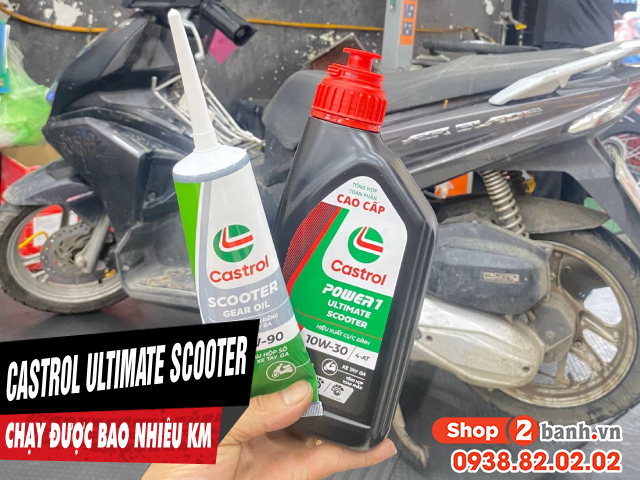 Nhớt castrol power 1 ultimate scooter chạy được bao nhiêu km thì mới thay - 1