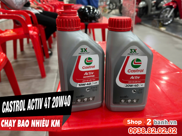 Nhớt castrol activ 4t 20w40 chạy được bao nhiêu km thì mới thay - 1