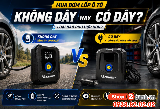 Mua bơm lốp ô tô nên chọn loại không dây hay có dây - 1