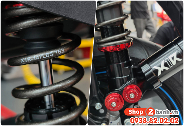 Yamaha gear 125 thay phuộc x1r gt3 bình dầu xéo có phù hợp không - 2