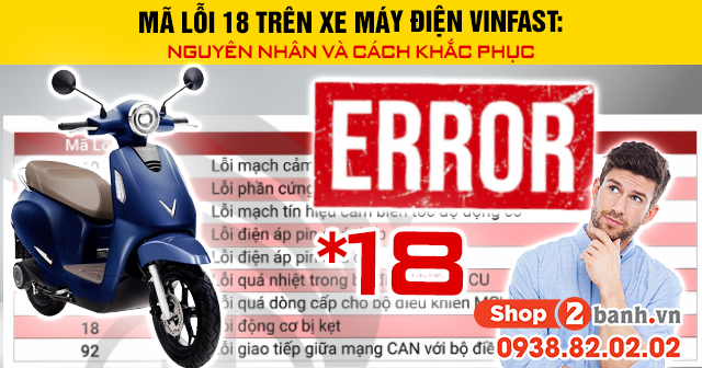 Mã lỗi 18 trên xe máy điện vinfast nguyên nhân và cách khắc phục - 1