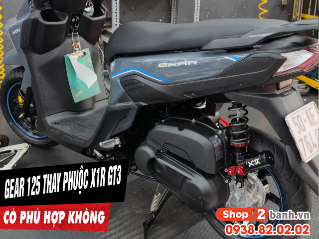 Yamaha gear 125 thay phuộc x1r gt3 bình dầu xéo có phù hợp không - 1