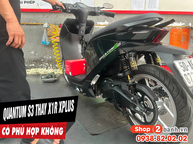 Xe điện quantum s3 thay phuộc x1r xplus 355mm có phù hợp không - 1