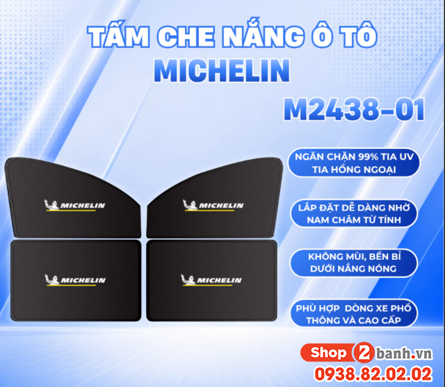 Bộ che nắng xe ô tô michelin m2438-01 set 4 cái - 1