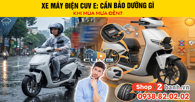 Xe máy điện cuv e cần bảo dưỡng gì khi mùa mưa đến - 1