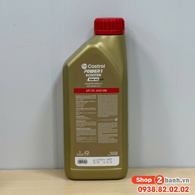 Nhớt castrol power 1 scooter 10w40 1l dành cho xe tay ga - 2