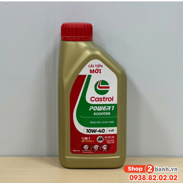 Nhớt castrol power 1 scooter 10w40 08l dành cho xe tay ga - 2