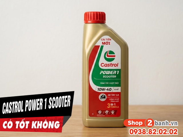 Nhớt castrol power 1 scooter 10w40 có tốt không thay cho xe nào phù hợp - 1