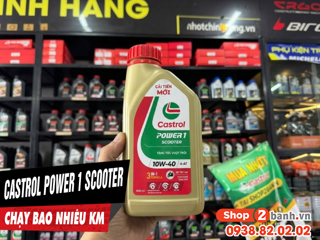 Nhớt castrol power 1 scooter chạy được bao nhiêu km thì mới thay - 1