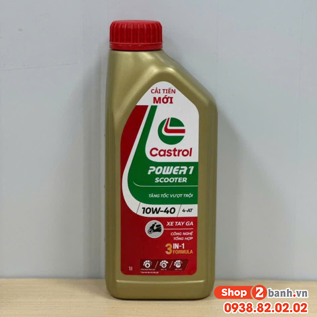 Nhớt castrol power 1 scooter 10w40 1l dành cho xe tay ga - 1