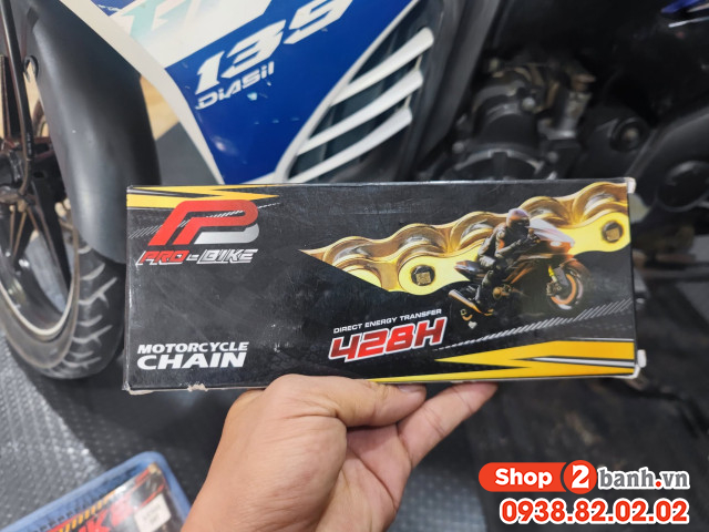Bộ nhông sên dĩa pro-bike cho exciter 135 sên vàng 428h 14t-39t - 5