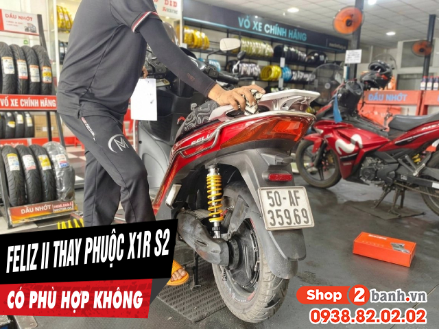 Xe điện feliz ii thay phuộc x1r s2 335mm có phù hợp không - 1