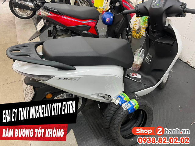 Xe điện datbike era e1 thay vỏ michelin city extra bám đường tốt không  - 1