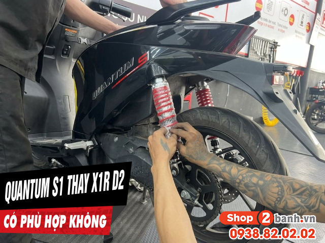 Xe điện quantum s1 thay phuộc x1r d2 350mm có phù hợp không - 1