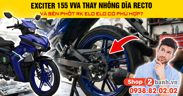 Exciter 155 vva thay nhông dĩa recto và sên phốt rk elo có phù hợp - 1