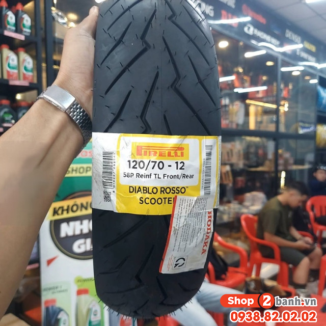 Vỏ pirelli 12070-12 diablo rosso scooter - 1