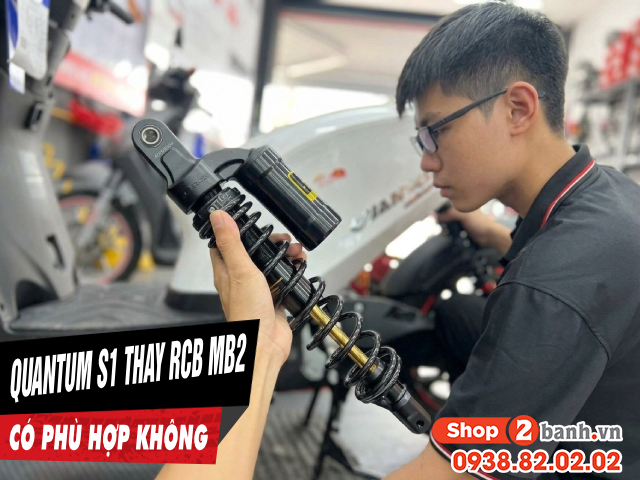 Xe điện quantum s1 thay phuộc rcb mb2 380mm có phù hợp không - 1