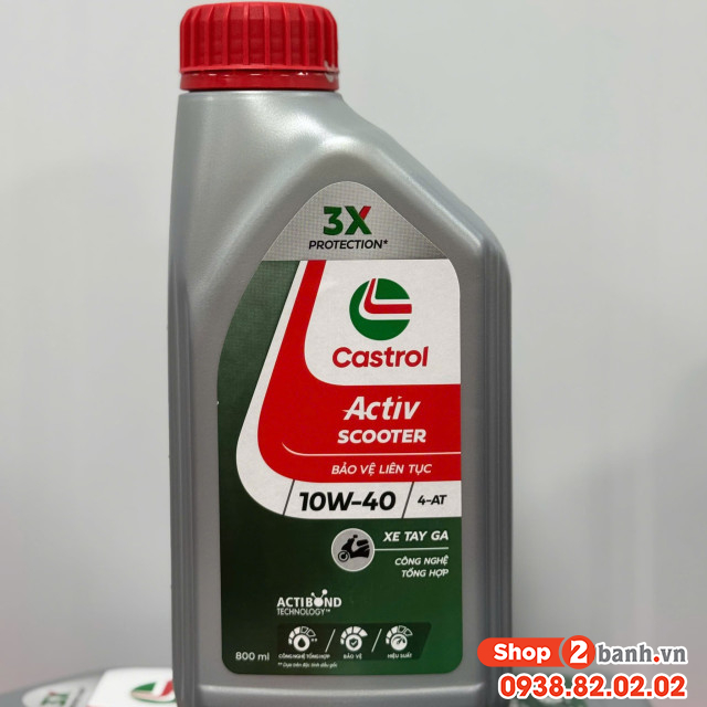 Nhớt castrol activ scooter 10w40 08l dành cho xe tay ga - 1