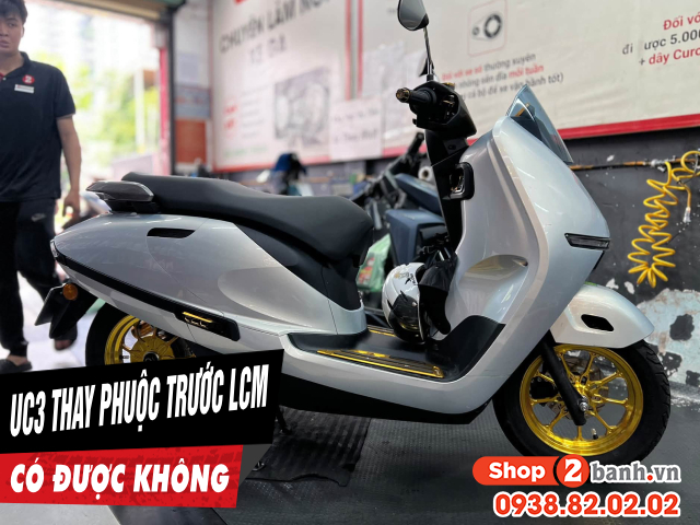 Xe điện honda uc3 thay phuộc trước lcm vario có được không - 1