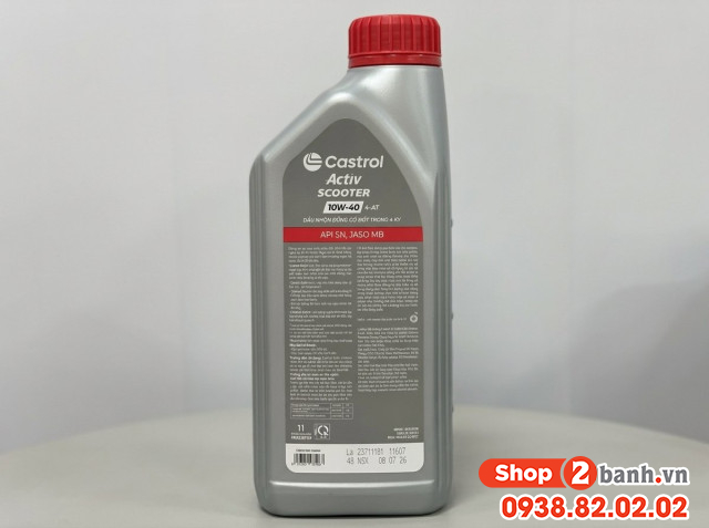Nhớt castrol activ scooter 10w40 chạy được bao nhiêu km thì mới thay - 2