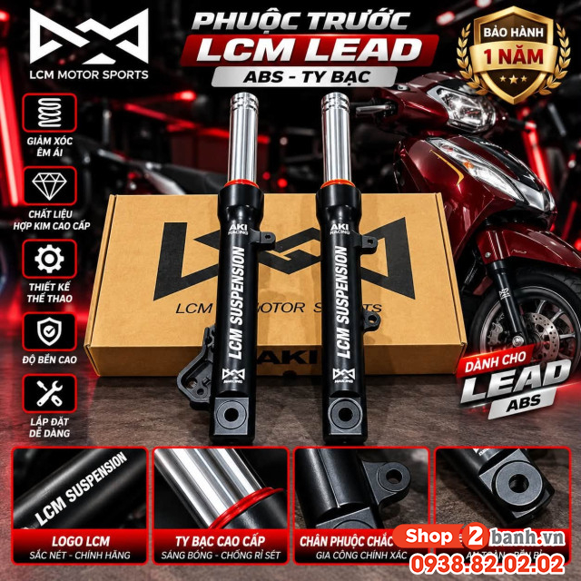 Phuộc trước lcm ty bạc cho honda lead abs - 2