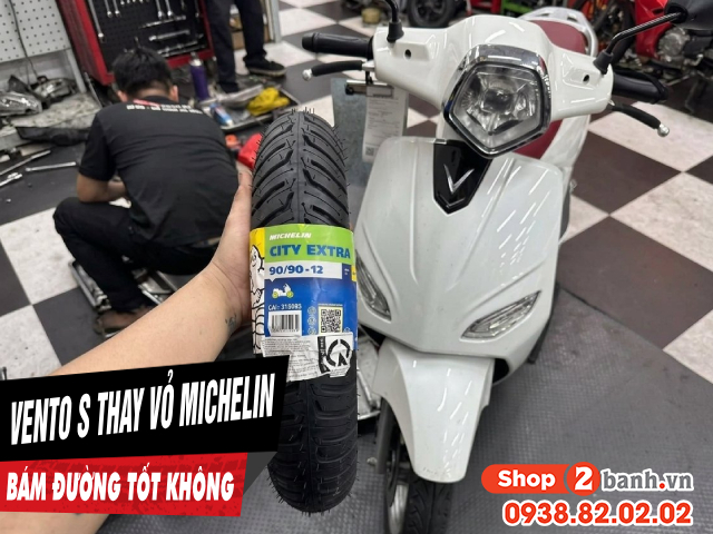 Xe điện vento s thay vỏ michelin city extra bám đường tốt không - 1