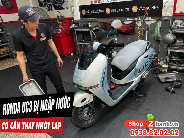 Xe điện honda uc3 bị ngập nước có cần thay nhớt lap hộp số không - 1