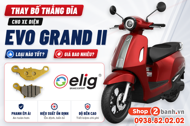 Thay bố thắng đĩa cho xe điện evo grand ii loại nào tốt giá bao nhiêu - 1