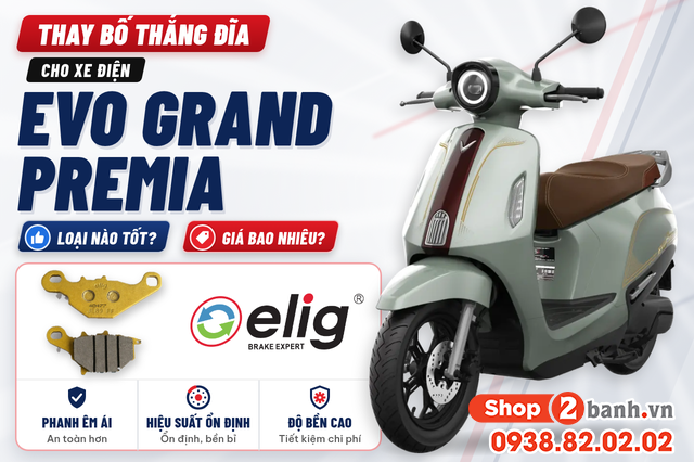Thay bố thắng đĩa cho xe điện evo grand premia loại nào tốt giá bao nhiêu - 1