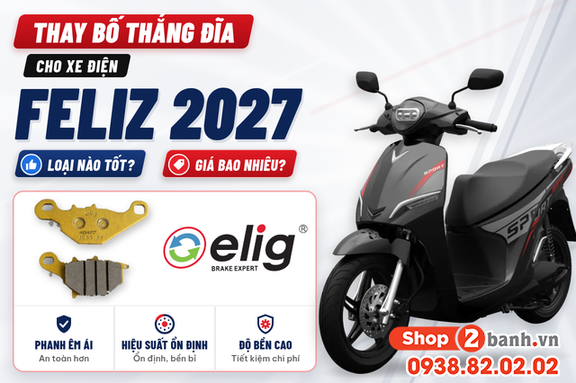 Thay bố thắng đĩa cho xe điện feliz 2027 loại nào tốt giá bao nhiêu - 1