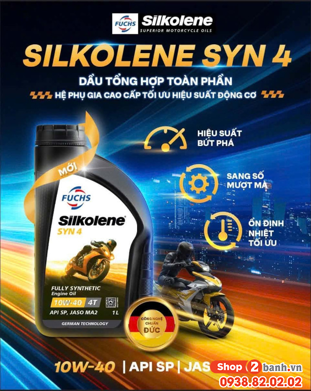 Nhớt fuchs silkolene syn 4 10w40 1l - 2