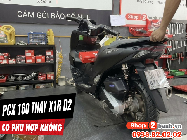 Xe pcx 160 thay phuộc x1r d2 350mm có phù hợp không - 1