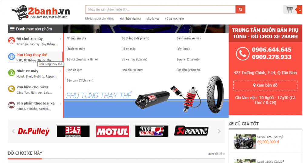 Kinh nghiệm mua phụ tùng xe máy online chất lượng tốt nhất