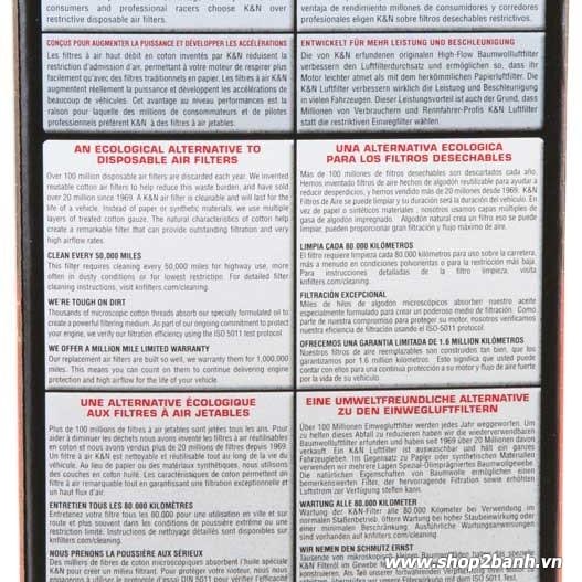 Lọc gió trụ K&N 1750