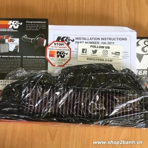 Lọc gió K&N HA-1213 cho Click, Vario, SH Mode, PCX (chính hãng)