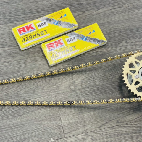 Sên RK vàng đen 428HSBT - 124L chính hãng