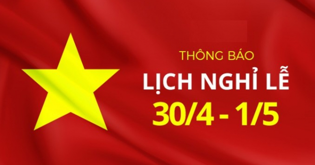 Shop2banh - Thông báo lịch nghĩ lễ 30/4 và 01/05