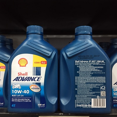 Nhớt Shell Advance 4T AX7 10W40 Synthetic Based 0.8L