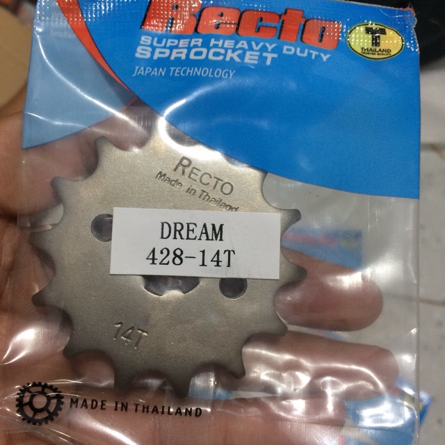 Nhông Recto 14T cho Honda Wave, Dream, Future chính hãng