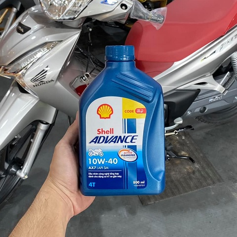 Nhớt Shell Advance 4T AX7 10W40 Synthetic Based 0.8L