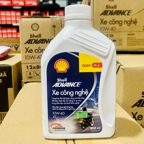 Nhớt Shell Advance Xe công nghệ Motorcycle 10W40 0.8L