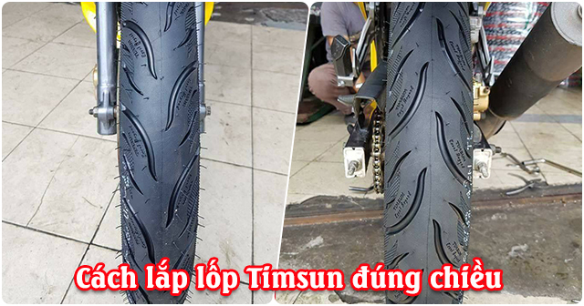Cách lắp lốp Timsun đúng chiều vân gai lốp