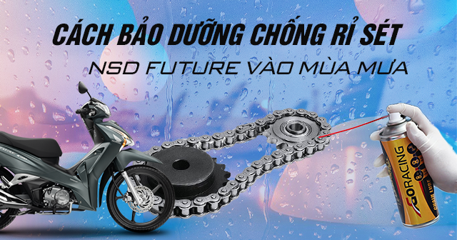 Cách bảo dưỡng chống rỉ sét nhông sên dĩa Future vào mùa mưa