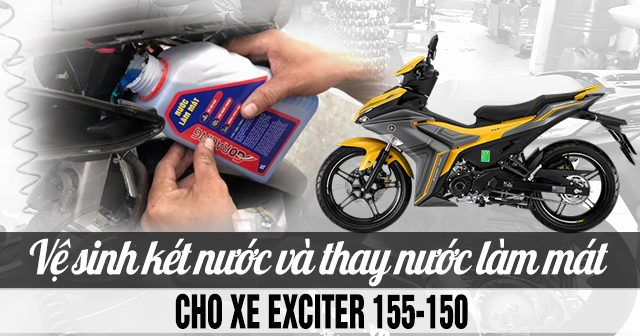 Vệ sinh két nước và thay nước làm mát xe Yamaha Exciter 155-150