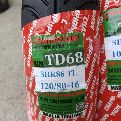 Vỏ xe Champion TD68 chính hãng 120/80-16
