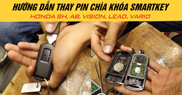 Hướng dẫn thay pin chìa khóa Smartkey Honda SH, AB, Vision, Lead, Vario