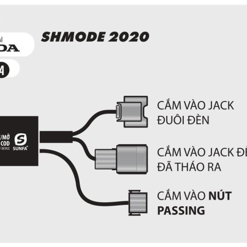 Bộ công tắc đèn Sunfa cho SH Mode 2020 - 2024