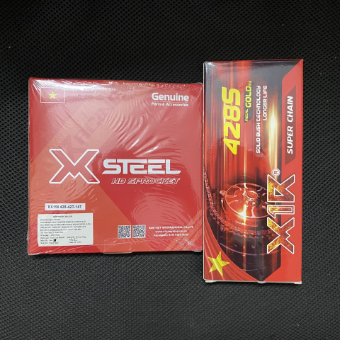 Bộ nhông sên dĩa X1R cho Exciter 150 (122L, Đen)